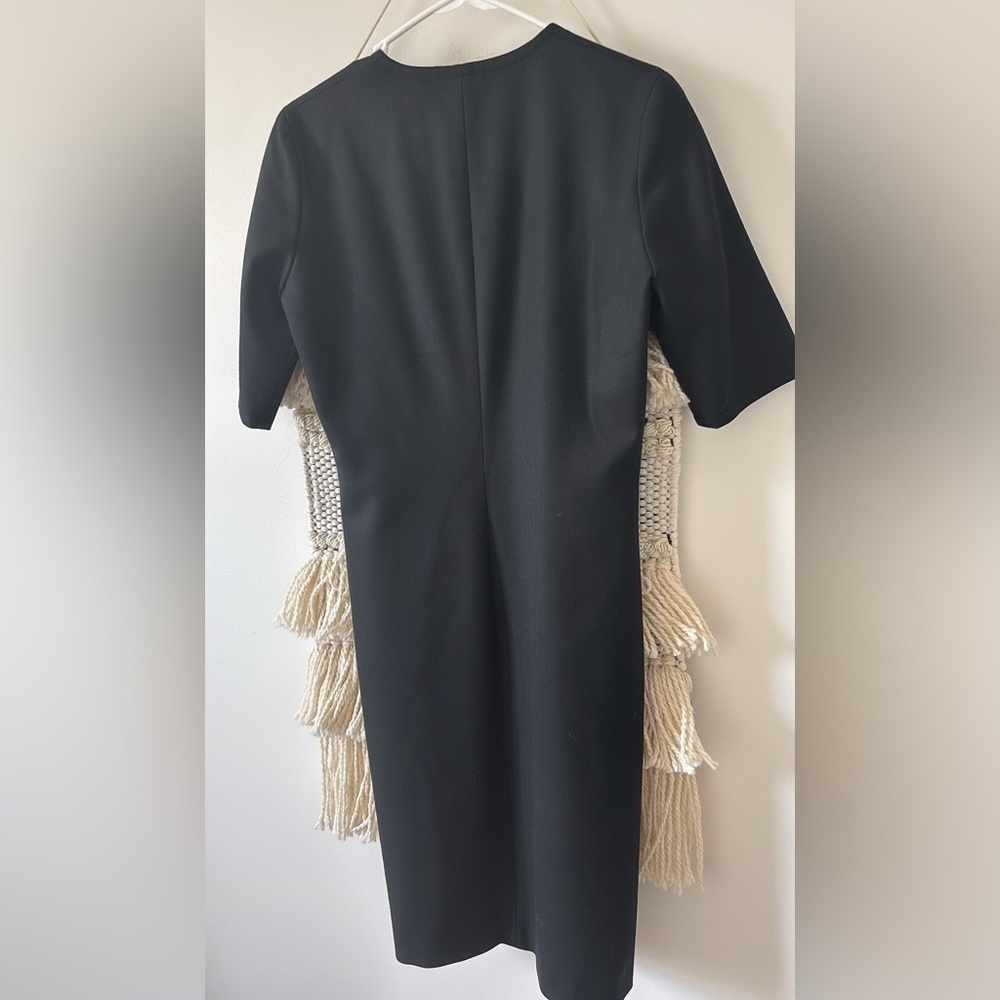 APC Rue De Fleurus Paris Wool Sheath Cocktail Dress V/Neck 3/4 Sleeves EU 38 - Picture 3 of 3